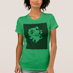 Symmetric Lion Silhouette Graphic Tee - Black 