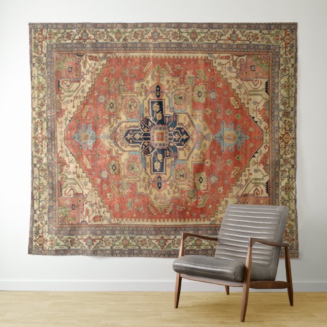 SYMMETRIC PERSIAN VINTAGE PATTERN TAPESTRY (In Situ (Horizontal))