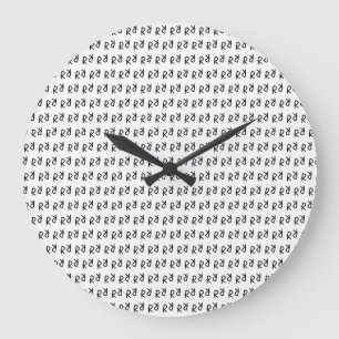 Symmetric R Line Art T-Shirt, Minimalist Doodle Ab Large Clock