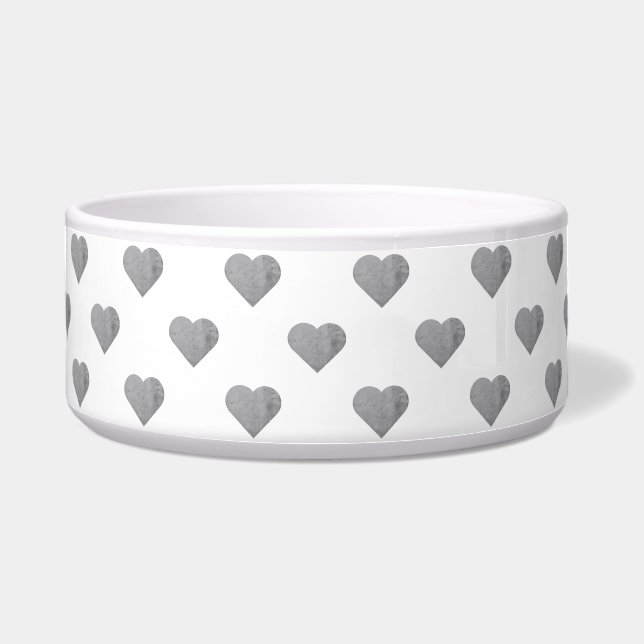 Symmetric Small Concrete Grey Hearts on White  (Front)
