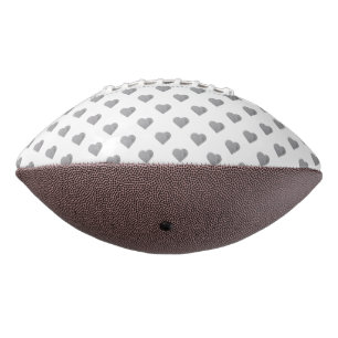Symmetric Small Concrete Grey Hearts on White Football