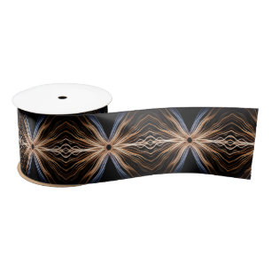 Symmetrical Burst of Light On Black Satin Ribbon