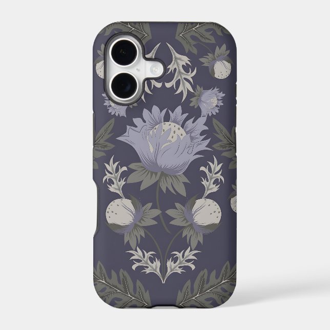 Symmetrical dark purple floral pattern (Back)
