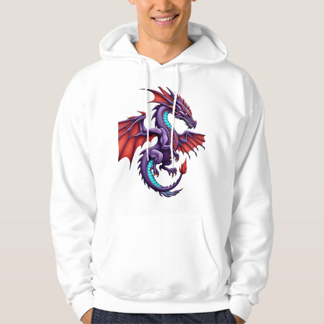 Symmetrical Dragon Wings – Modern Gradient Logo Te Hoodie (Front)