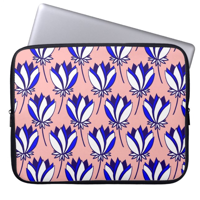 Symmetrical Floral: Colourful Vintage Pattern Laptop Sleeve (Front)