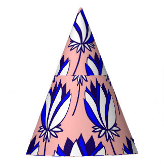 Symmetrical Floral: Colourful Vintage Pattern Party Hat