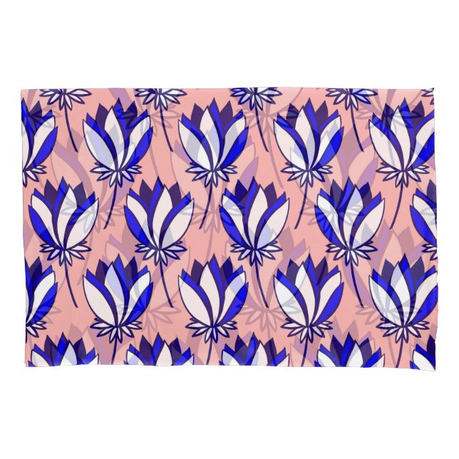 Symmetrical Floral: Colourful Vintage Pattern Pillowcase (Front)