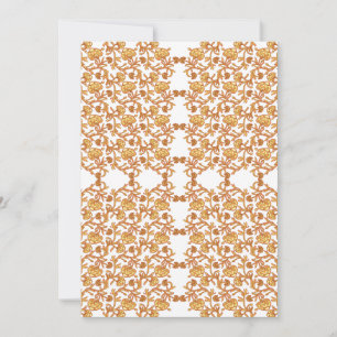 Symmetrical floral pattern with orange motifs rese invitation