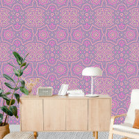 Symmetrical Geometric Tessellated Pink Purple Grey