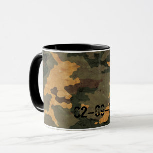 Symmetrical Grunged Green Tan Olive Camouflage Mug