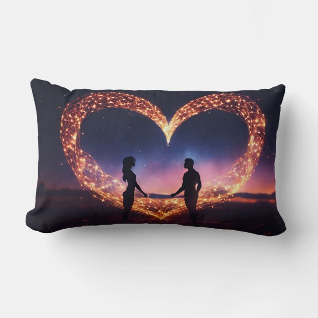 Symmetrical Love: Matching Throw Pillows (Front)