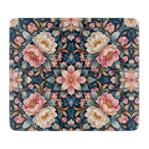 Symmetrical Modern Floral Kaleidoscope Cutting Board