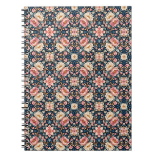Symmetrical Modern Floral Kaleidoscope Notebook