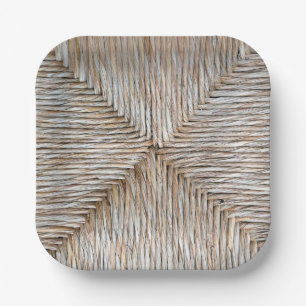 Symmetrical Natural Bamboo Fibre Weave  Paper Plate