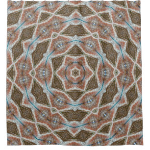 Symmetrical scales: circular tissue pattern. shower curtain