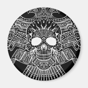 Symmetrical Skull with Guns and bullets by Al Rio Magnet