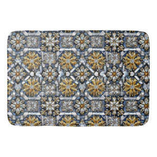 Symmetrical snowflake pattern bath mat