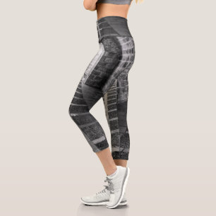 Symmetry in black and white capri leggings