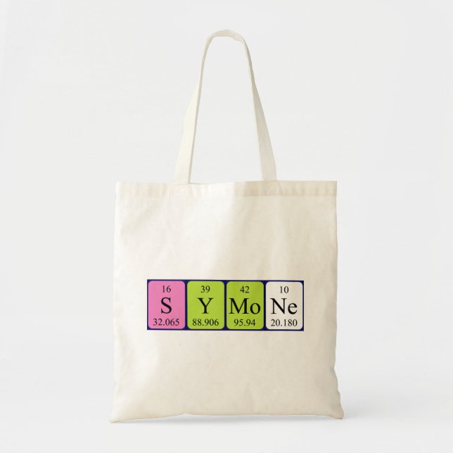 Symone periodic table name tote bag (Front)