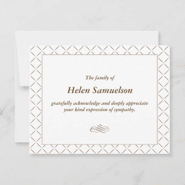 Sympathy Acknowledgement Card (Front)