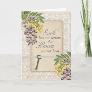 Sympathy Antique Wisteria Floral Greeting Card