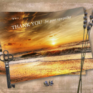 Sympathy Beach Sunrise Funeral Thank You Card