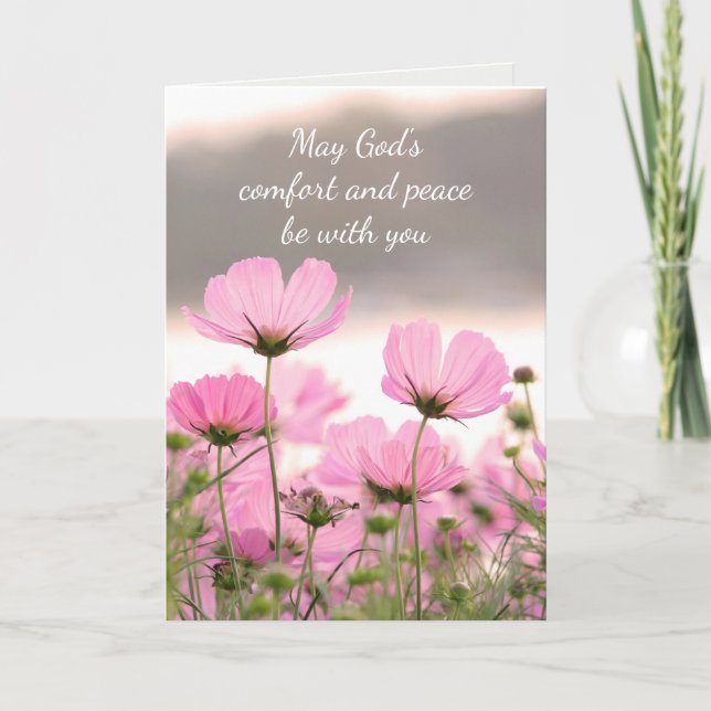 Sympathy Beautiful Cosmos Garden Flower Card (Front)