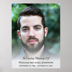 Sympathy Bereavement Funeral Memorial Custom Photo Poster