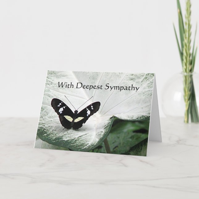 Sympathy - Black butterfly Card (Front)