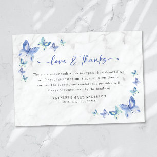 Sympathy Butterflies Funeral Thank You Card