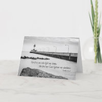 Sympathy card - bible verse on lighthouse photo