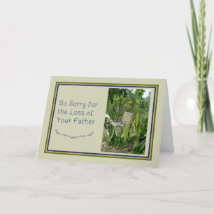Sympathy Card for Father Bench with Plants