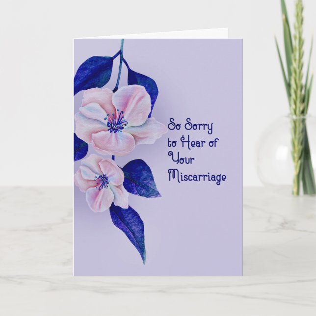 Sympathy Card for Miscarriage Blue Floral (Front)