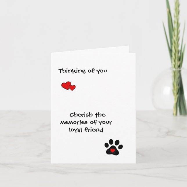 Sympathy Card - Loss of a Pet Dog (Front)