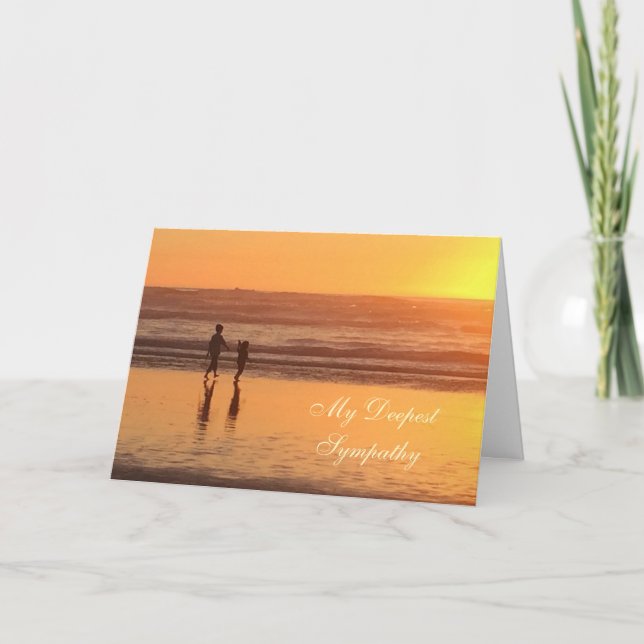Sympathy card: Ocean beach sunset Card (Front)