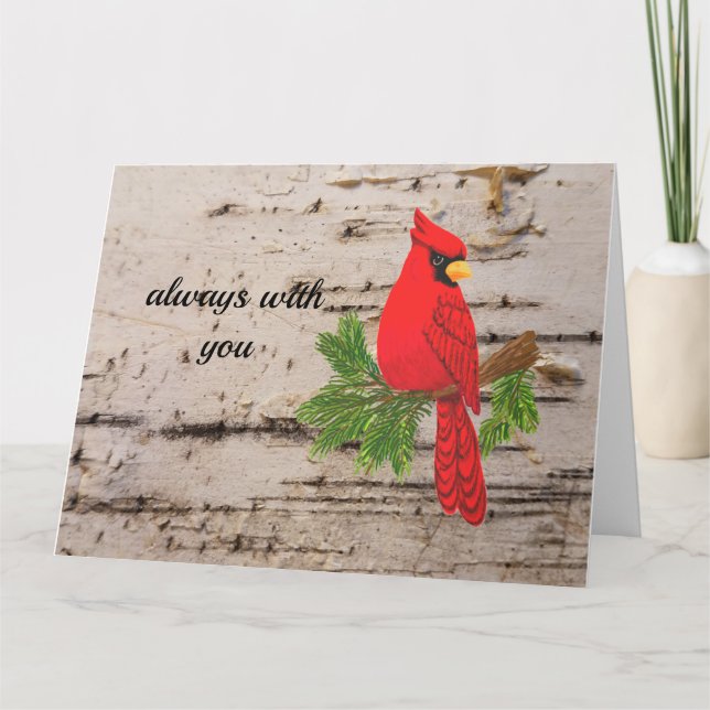 Sympathy card, red cardinal, thoughtful card, card (Front)