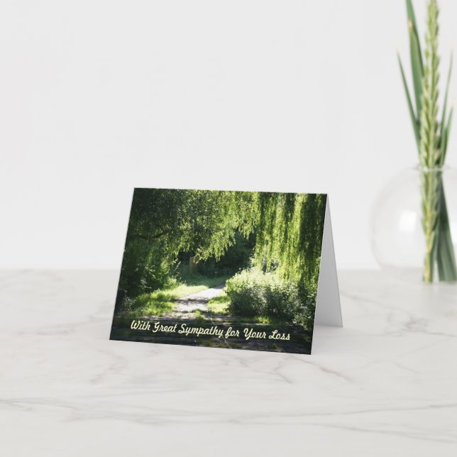Sympathy Card Sunlit Path and Willow Tree (Front)