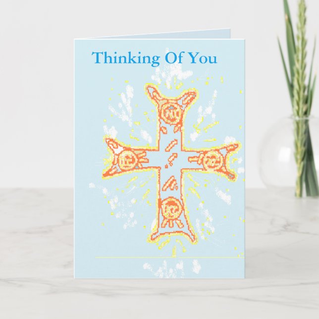 Sympathy Card  Thinking of You  / Greek Cross (Front)