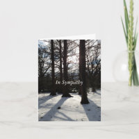 Sympathy Card winter trees in sunlight and shadow