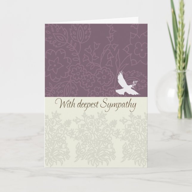 Sympathy card with dove, deepest sympathy (Front)
