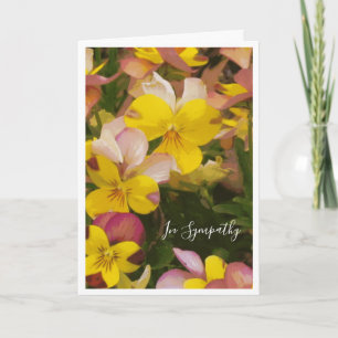 Sympathy Card with Yellow & Pink Pansies