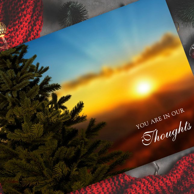 Sympathy Cards Christmas | Christmas Sunset (Christmas Sunset Memorial Remembrance Sympathy Christmas Holiday Card)