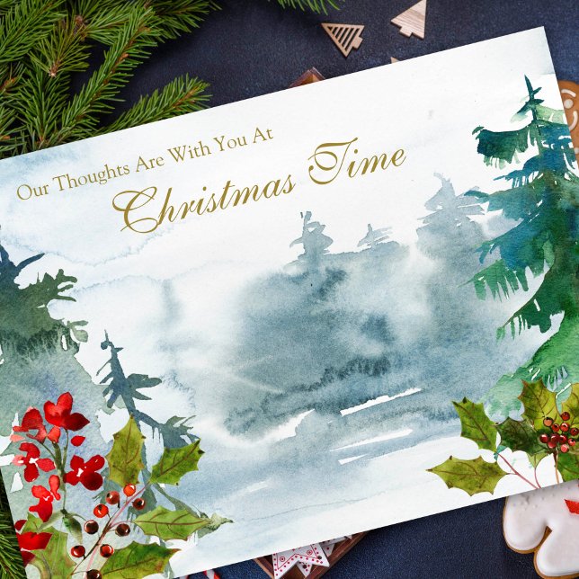 Sympathy Cards Christmas | Christmas Woodlands (Christmas Woodlands Thinking of You Remembrance Christmas Sympathy Card)