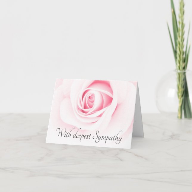 Sympathy cards with beautiful, pink rose (Front)
