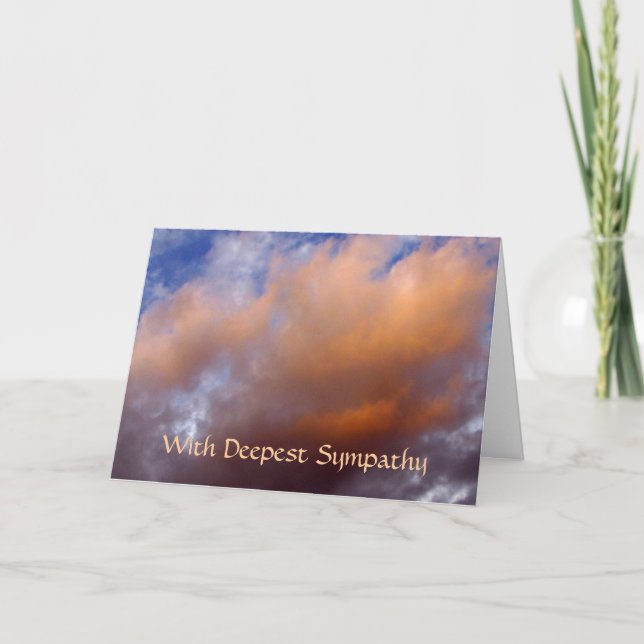 Sympathy cared - peach colour clouds card (Front)