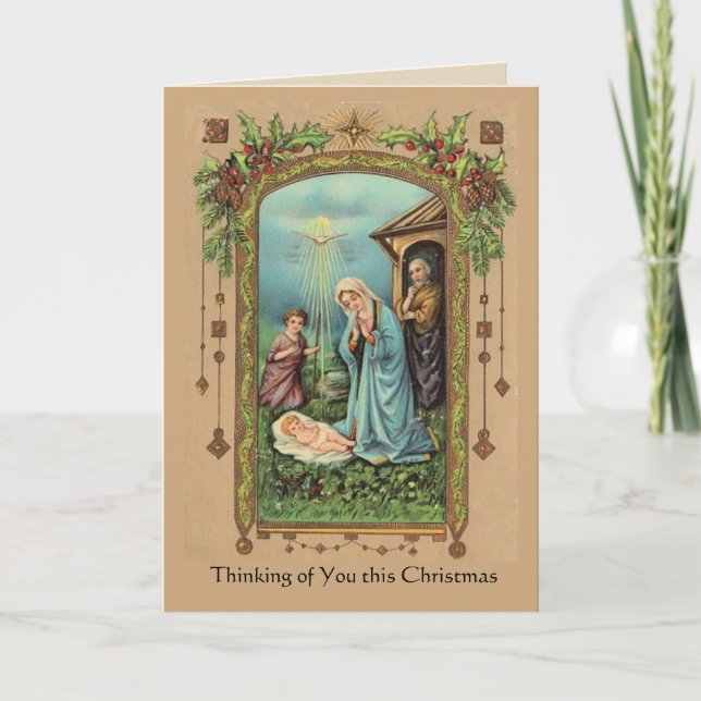 Sympathy Christmas Nativity Virgin Mary Holiday Card (Front)