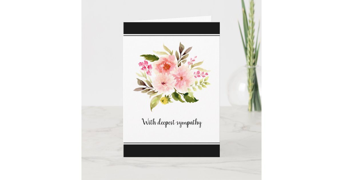 Sympathy Condolence Message Floral Greeting Card | Zazzle.co.nz