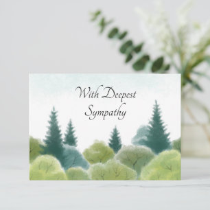 Sympathy Condolence Watercolor Woodland Card