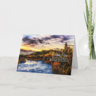 Sympathy Condolences River Scene Blank Thank You Card
