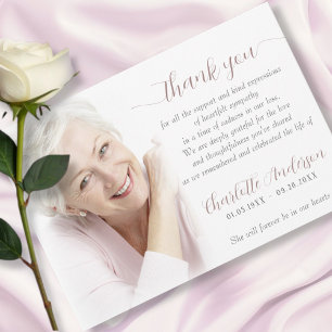 Sympathy Custom Photo Funeral  Thank You Card